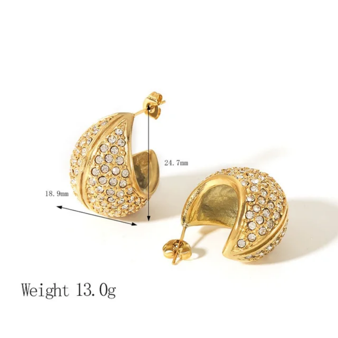 Stone Studded Hoops