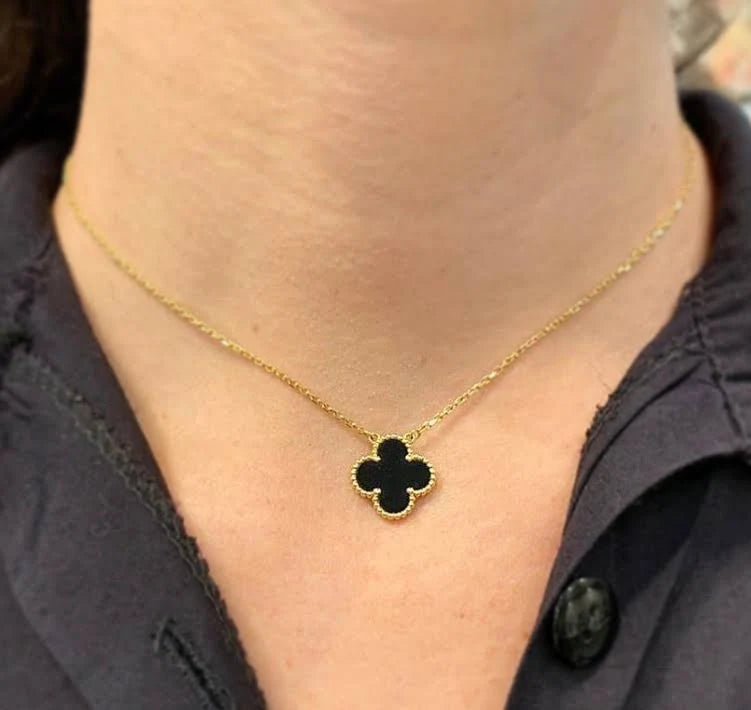 Black Clover Pendant Necklace