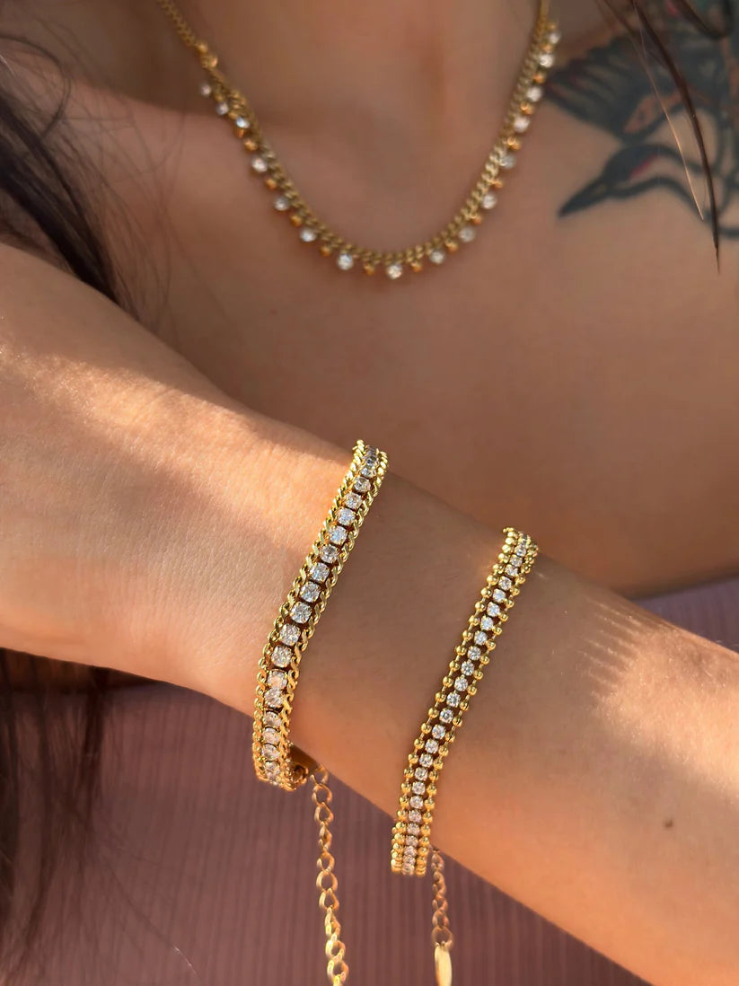 Dotted Chain Ziricon Bracelet