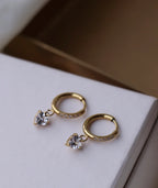 Solitaire Heart Huggies