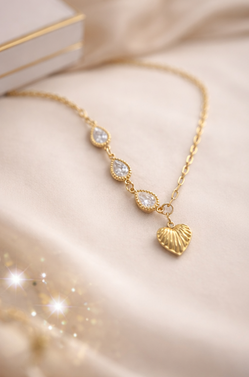 Luna Heart Drop Necklace