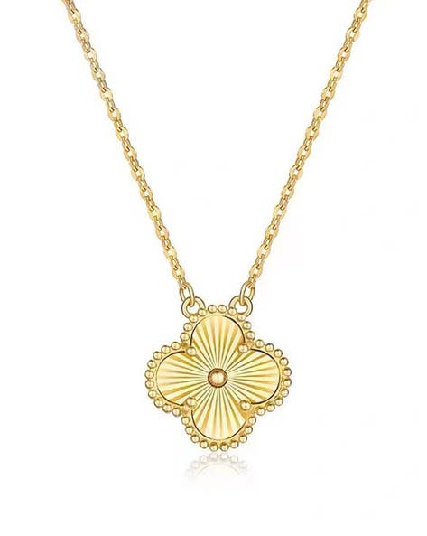 Golden Clover Pendant Necklace