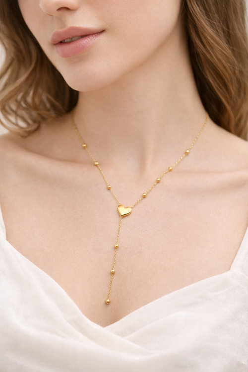 Dotted Heart Chain Necklace