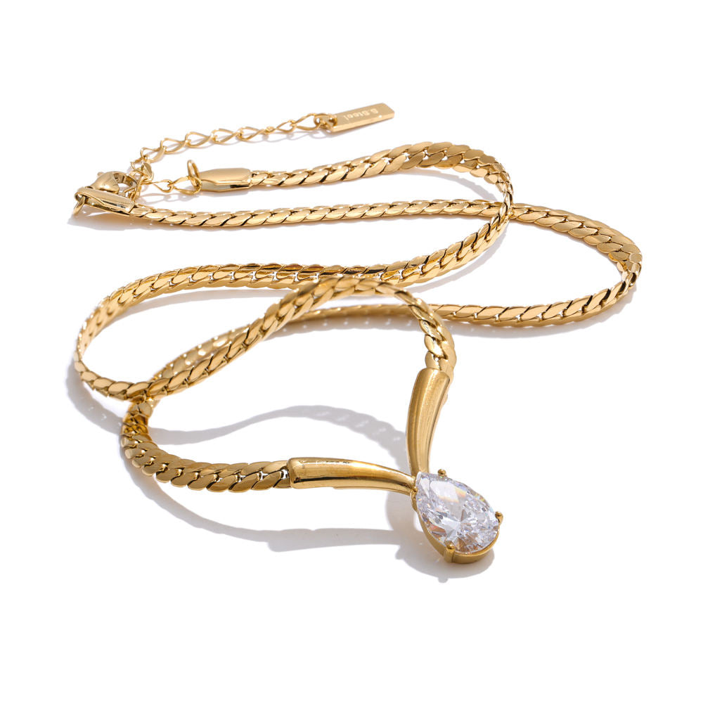 Emily Stone Golden Necklace