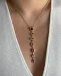 Multi Stone V Neck Chain