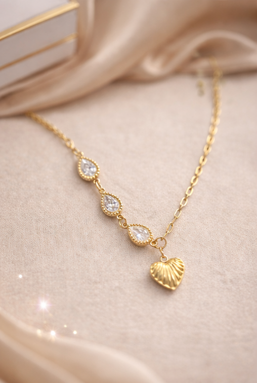 Luna Heart Drop Necklace