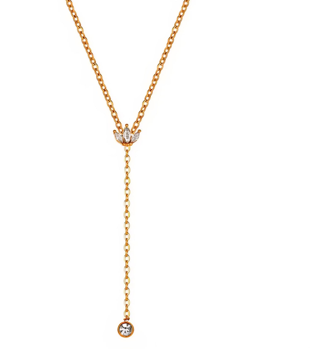 Oval Drop Stone Necklace