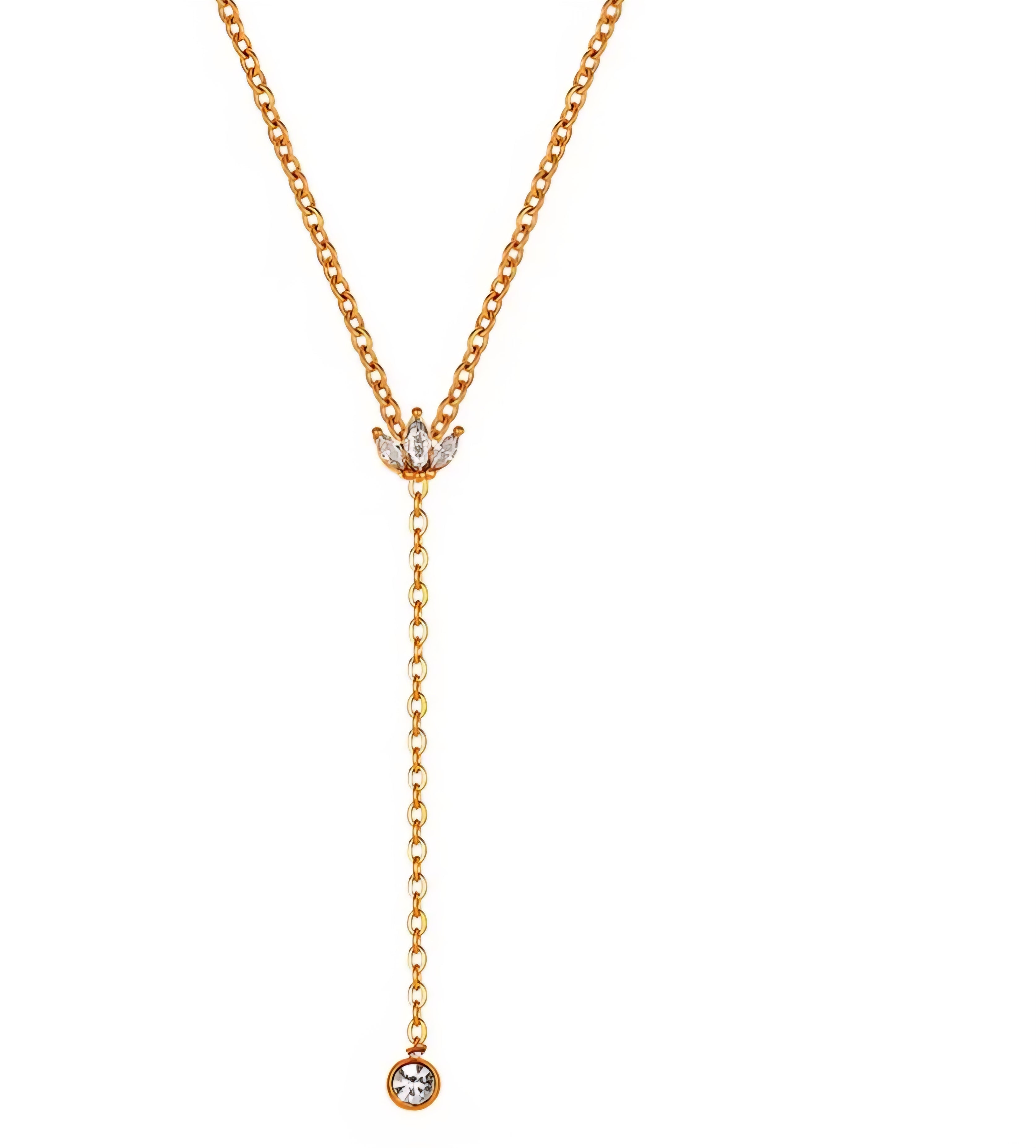 Oval Drop Stone Necklace