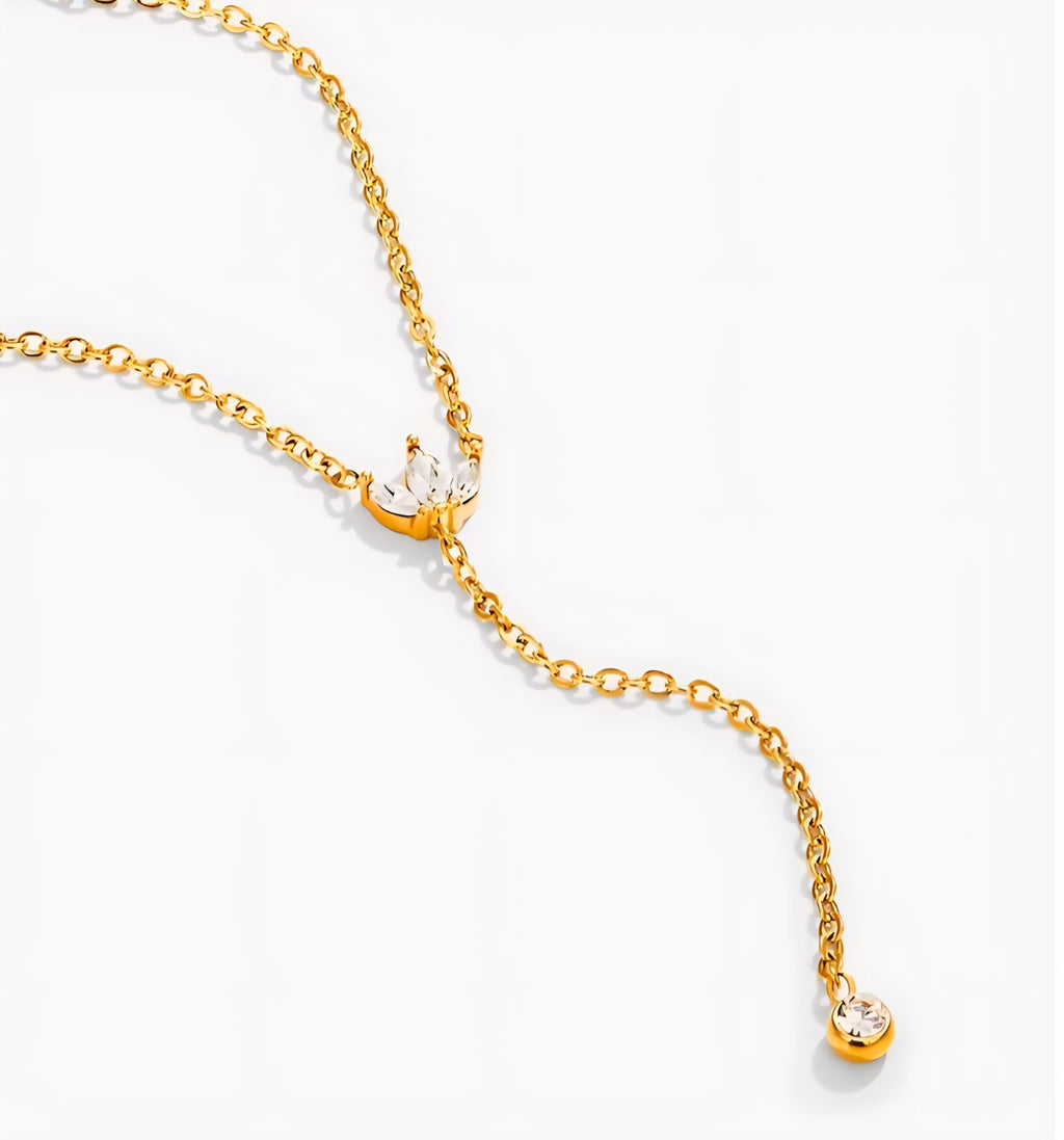 Oval Drop Stone Necklace