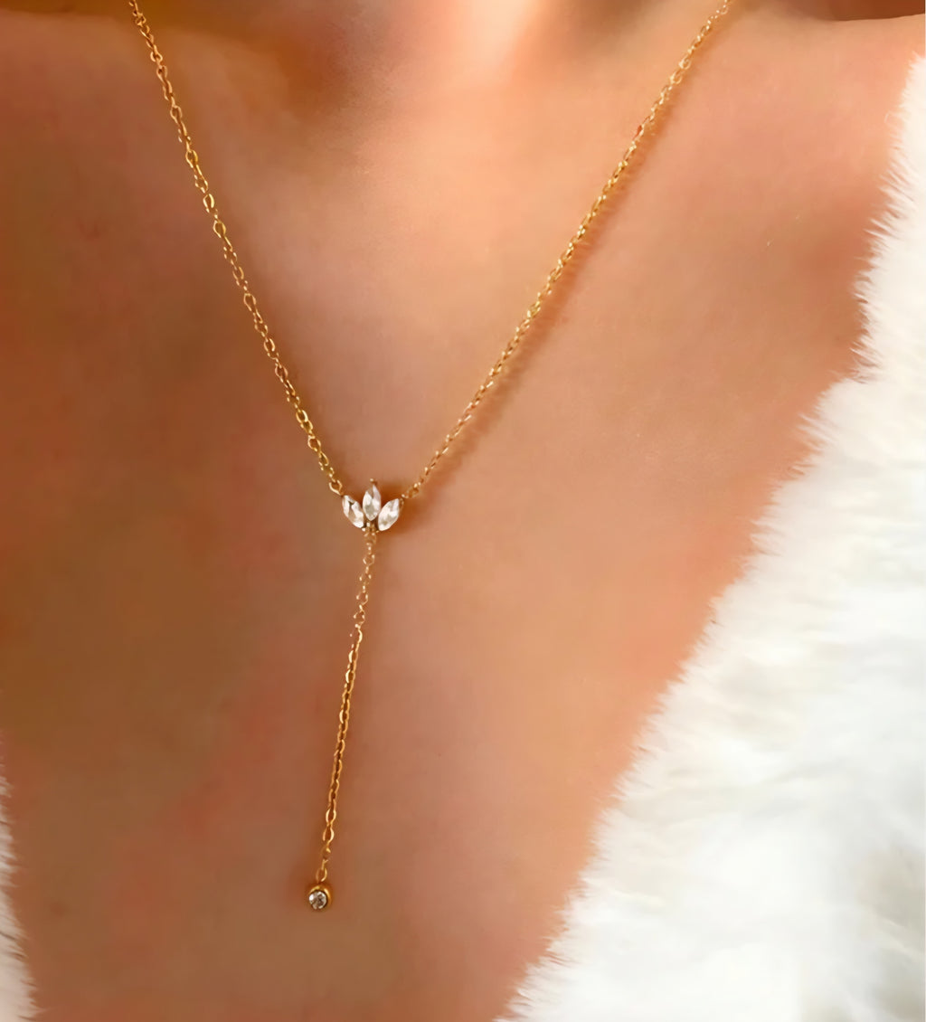 Oval Drop Stone Necklace