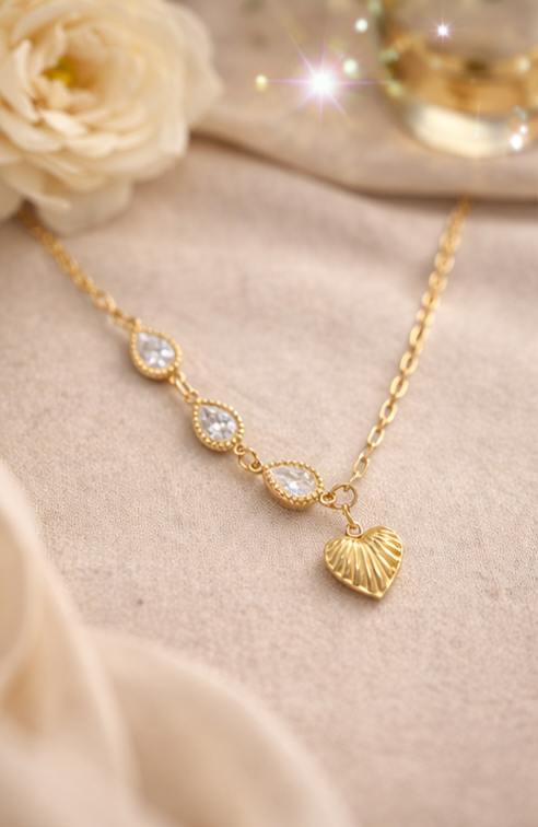 Luna Heart Drop Necklace