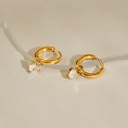 Solitaire Heart Earrings