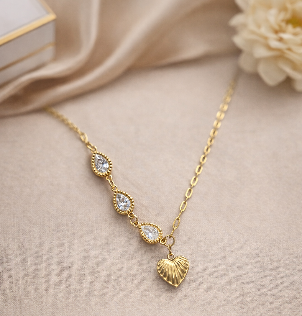 Luna Heart Drop Necklace