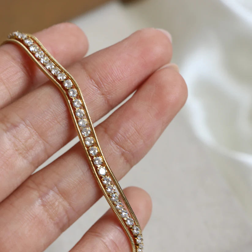 Zircon Triple Layer Bracelet