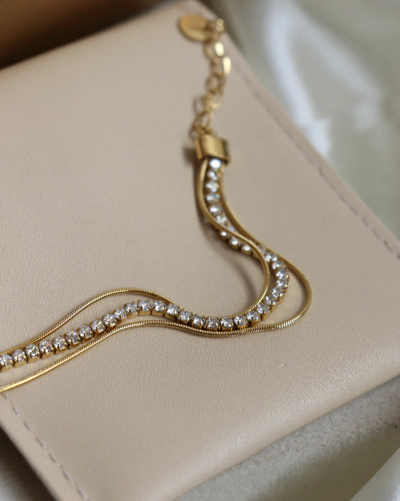 Zircon Triple Layer Bracelet
